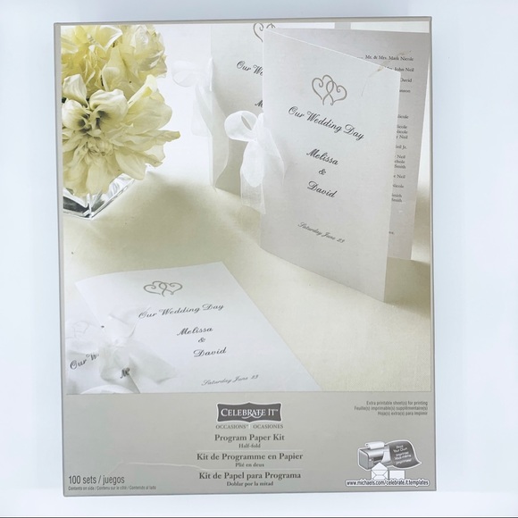 Celebrate It Program Paper Kit Wedding Invitation - 100 Sets - Picture 2 of 7